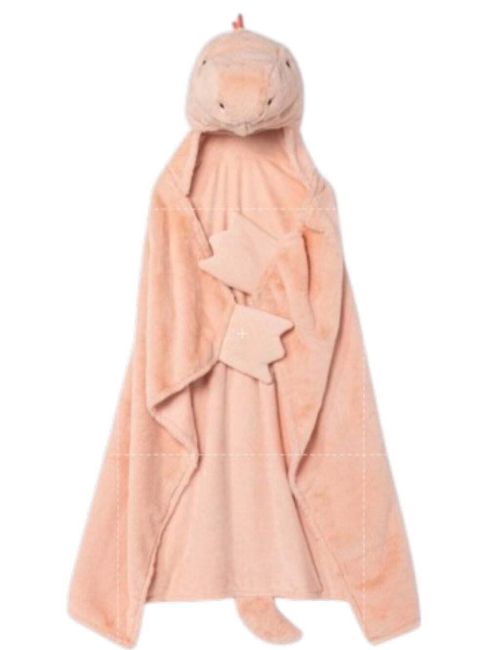 Pillowfort Dinosaur Hooded Wearable Blanket 40x50 Kids Cozy Plush